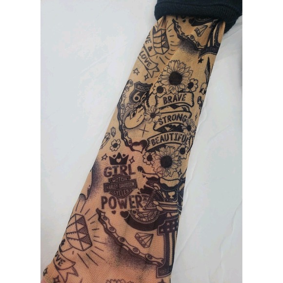 Harley Davidson Glitter Mesh Tattoo Long Sleeves One Piece Toddler Girl 18/24 M - Picture 4 of 5